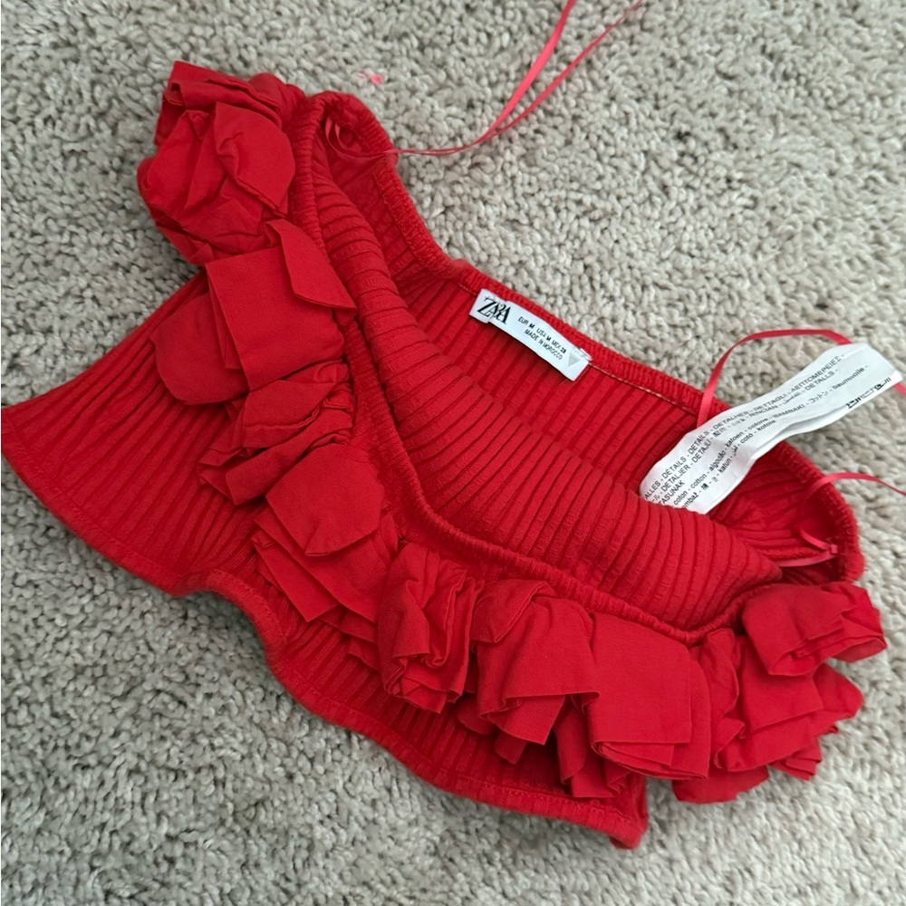 Zara Red Ruffled Diaper Cover